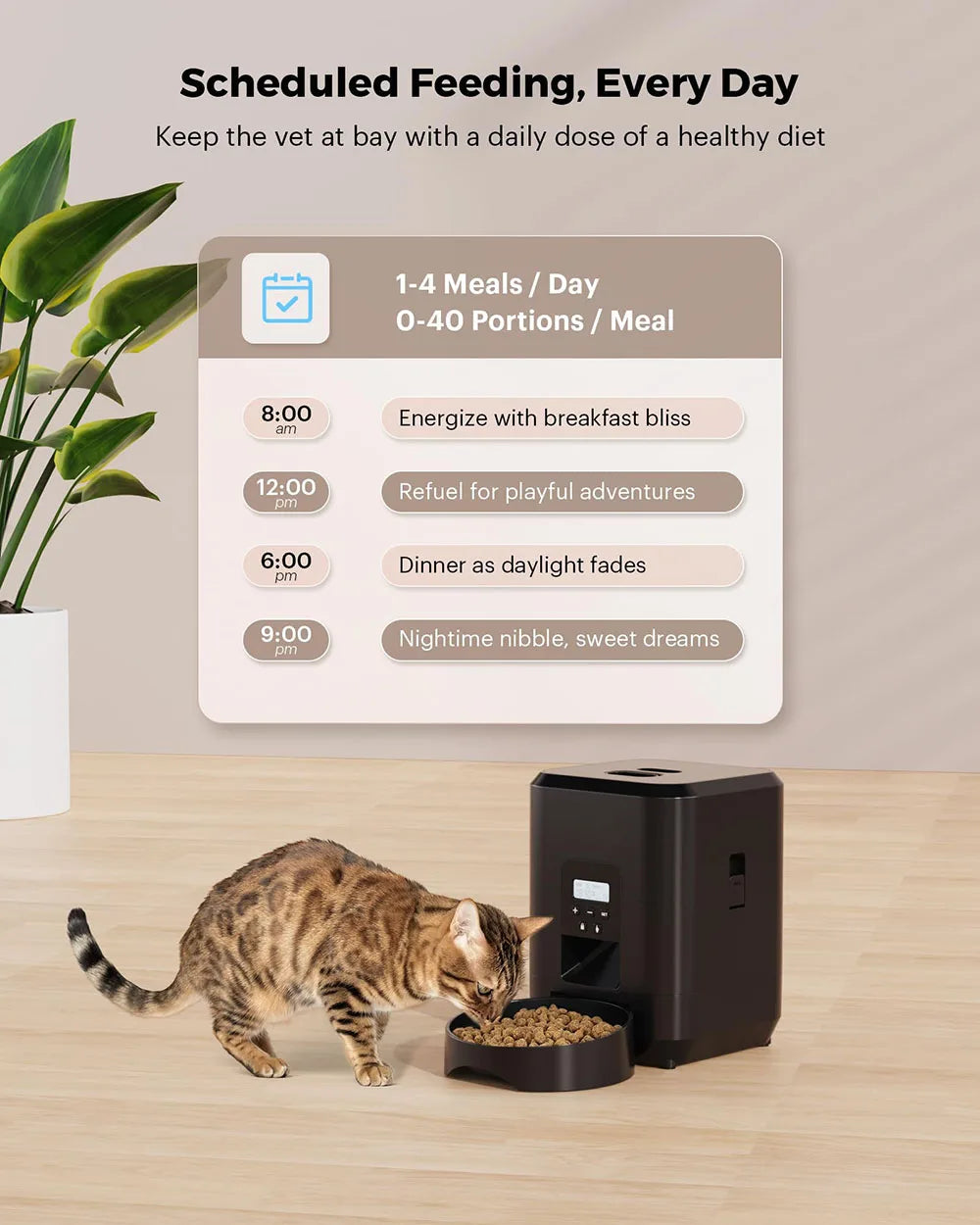 Smart Pet Feeder – Automatischer Futterspender für Katzen & Hunde mit Timer und Portionskontrolle** 🐾🍽️