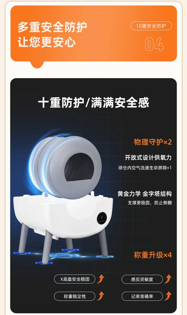 Automatic Cat Toilet Anti-splash Cat Litter Box One-click Cleaning and Shoveling Excrement Electric Smart Cat