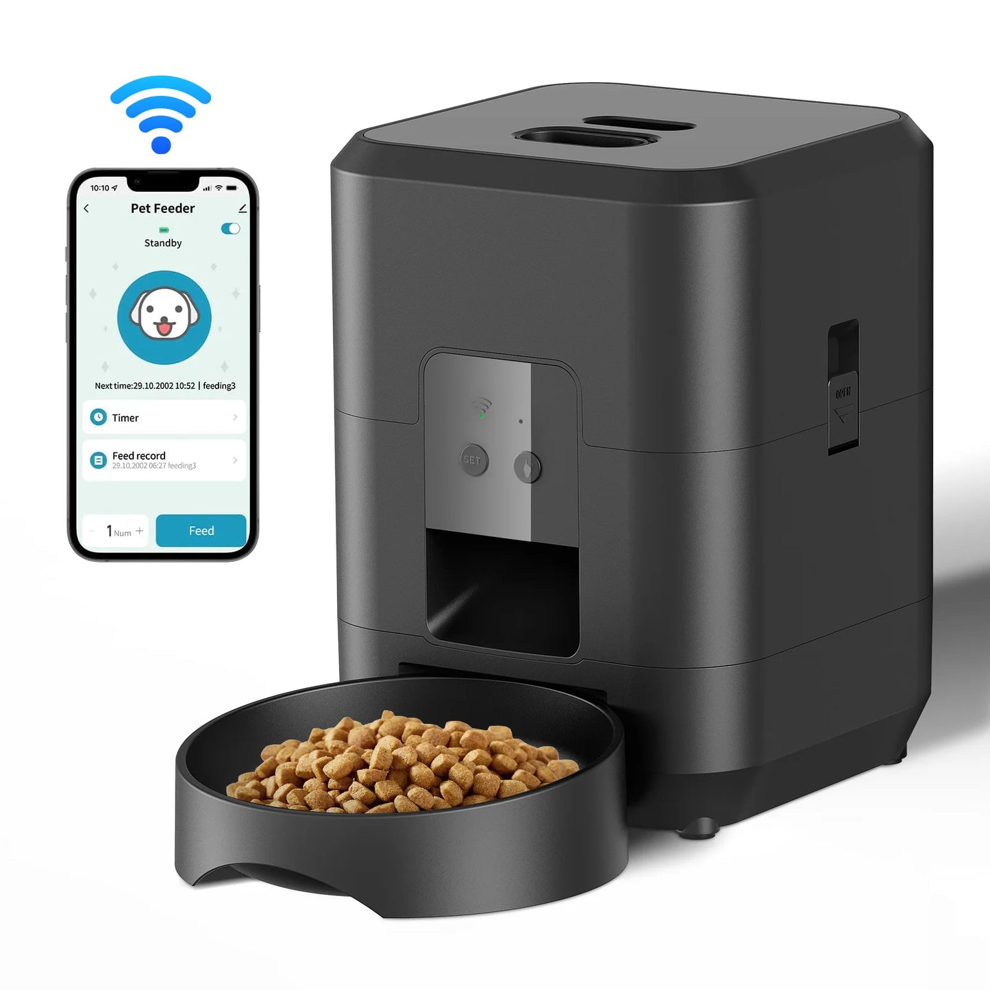 Smart Pet Feeder – Automatischer Futterspender für Katzen & Hunde mit Timer und Portionskontrolle** 🐾🍽️